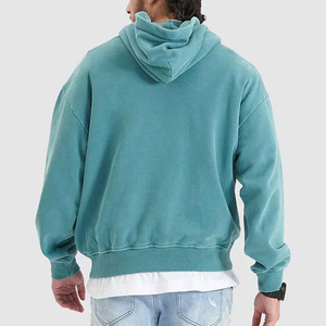 Sudaderas con capucha lavadas con ácido al por mayor respetuosas con el medio ambiente para hombres OEM logotipo personalizado estilo de calle principal sudaderas con capucha lavadas con ácido para hombres 2025 - Product Image 5