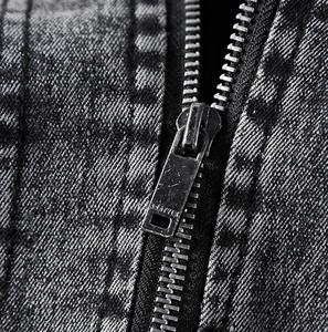 Nouvelle veste en jean décontractée de style vintage, couleur unie, mode, noir, bleu, fermeture éclair, pour hommes - Product Image 4