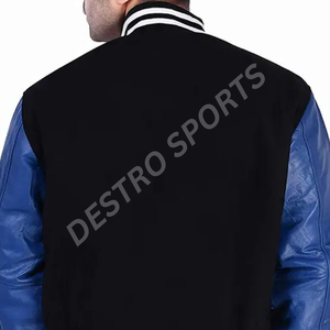 Chaqueta universitaria unisex estilo Letterman de béisbol, 100% algodón, impermeable y cortavientos, para primavera y actividades al aire libre. - Product Image 5