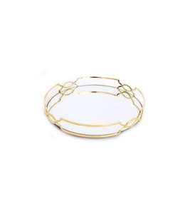 Bandeja de espejo de aluminio hecha a mano moderna, diseño único de alta calidad para elegantes exhibiciones de hoteles y una impresionante decoración de fiesta de Navidad - Product Image 6