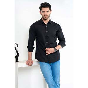 Chemise décontractée pour homme SHILOW avec logo personnalisé, anti-rides, 100% coton, boutonnée, tissu Oxford et popeline, rayée, manches longues - Product Image 5