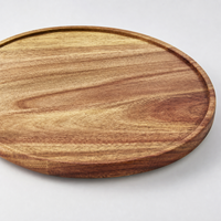 Plateau tournant Lazy Susan en bois d'acacia naturel de 12 pouces pour cuisine, table à manger, armoire, salle de bain