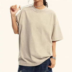 Haute Qualité Lavage À L'acide Hommes Blanc T-shirt Unisexe Coton 320Gsm Unisexe Surdimensionné Vintage De Luxe T-Shirts Pour Le Prix Pas Cher - Product Image 4