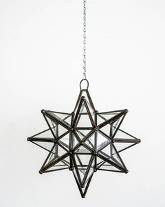 <b>Gold</b> Painted Festive <b>Lantern</b> Modern Elegant Unique Hanging Design Decorative Star Glass Hanging <b>Lanterns</b> Wholesale Supplies - Product Image 6