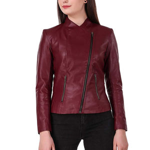 Venta al por mayor de la mejor calidad de piel de vaca de las mujeres chaquetas de cuero de moda de tamaño personalizado transpirable chaqueta de cuero de moda servicio OEM - Product Image 5