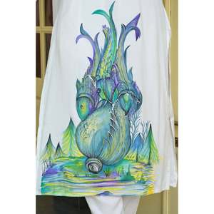 Chiffon Hand Painted Solid <b>Print</b> Kurta Top with Trousers & Dupatta (XXL/XXL) - Product Image 6