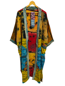 ชุดเดรสสำหรับเจ้าสาวเสื้อคลุมส่าหรีสไตล์อินเดียเสื้อคลุมสำหรับเป็นของขวัญชุดปาร์ตี้ชายหาดชุดกิโมโนผ้าไหมส่าหรีพิมพ์ลายอินเดีย - Product Image 6