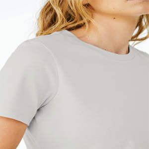 T-shirt personnalisable pour femme à coupe décontractée, manches courtes, en jersey avec appliques boutonnées, 32 fils simples, 4,2 oz, en coton argenté et fibre de bambou - Product Image 5