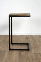 Table d'appoint moderne avec plateau en bois et pieds en métal pour la maison, le bureau et la salle à manger