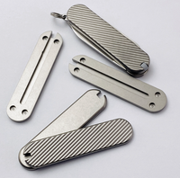 Kit de mise à niveau de manche en alliage de titane de couteau suisse personnalisé de 58mm, balances de couteau durables, pièces de patch de précision pour l'amélioration de couteau