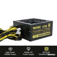 TBCKWZ2000W 액티브 AC ATX 파워 서플라이 110V-240V 롱 케이블 4U 랙마운트 6+2핀 6핀 인터페이스 8 그래픽 카드 서버 재고 있음