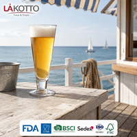 Verre à bière transparent LAKOTTO de qualité restaurant, 400 ml, corps en forme de V, pour buffet et service de traiteur, verrerie, fabricant de logo OEM