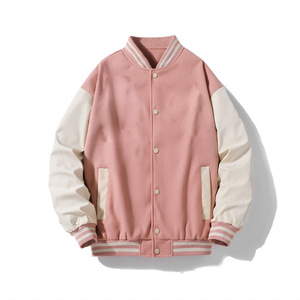 เสื้อแจ็กเก็ตเบสบอลทีมตัวแทนตัวอักษรล้วนสำหรับผู้ชายปักลายการ์ตูน - Product Image 2