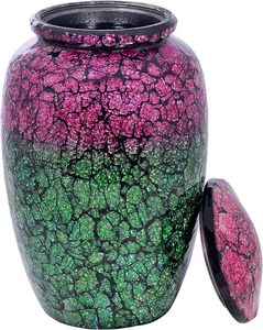 ACUBE INDUSTRIES Aluminio Mesa Funeral Metal Florero Hecho a Mano Grande Satén Cremación Urna para Adultos hasta 200 Lbs - Product Image 1