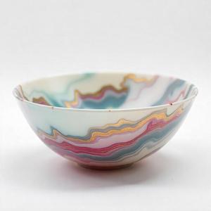 Glossy Resin <b>Bowl</b> with Artistic Swirl Design Modern Tableware for <b>Christmas</b> and Contemporary Home Decor - Product Image 3