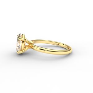 IGI Certified Oval Cut Lab Grown Diamond Solitaire Engagement <b>Ring</b> in 14K Rose / White & Yellow Gold - Product Image 2