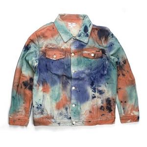 Vestes en jean tie-dye noires de haute qualité avec patte de boutonnage, personnalisées pour l'extérieur, pour femmes et hommes - Product Image 2
