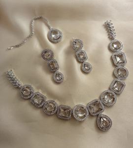 ชุดตุ้มหูและมาลาแฟชั่นสีทองชุดเครื่องประดับเจ้าสาวเทียมหรูหราชุดเครื่องประดับเจ้าสาวหินเพทายสุดหรู2025 - Product Image 6