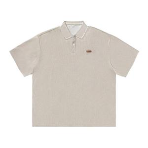 Polo de manga corta de Color sólido de moda urbana, ropa de manga corta con solapa superior cómoda para Polos de talla grande para hombre - Product Image 6