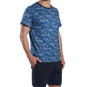 Ensemble d'été tendance pour hommes logo personnalisé deux pièces tenue décontractée de haute qualité imprimé T-Shirt ensembles courts respirant - Product Image 3