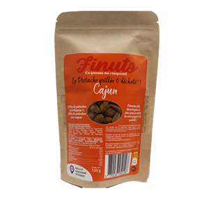 Pistachos Secos Tostados Artesanales Franceses Finuts con Especias Cajun, Alta Calidad, Paquete de 80g, Sin Aceite de Palma, Sin Aditivos, Sabor Intenso - Product Image 1