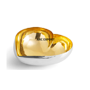 Cuenco de comida de tamaño Mini de calidad Superior, diseño de lujo en forma de corazón, cuenco para servir alimentos y frutas de Color blanco y dorado a bajo precio - Product Image 1