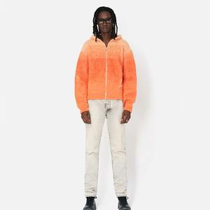 2025 Trendy Custom Zip up Mohair Hoodies <b>Winter</b> Wear Hoodies Casual Oem Design Oversized Wool Knitted Men Mohair Hoodies - Product Image 2