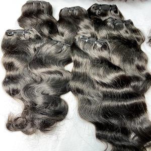 Meilleure qualité brut indien vierge naturel bouclé 22 "faisceaux de gros Remy vison cambodgien cuticule aligné couleur naturelle cheveux humains - Product Image 2