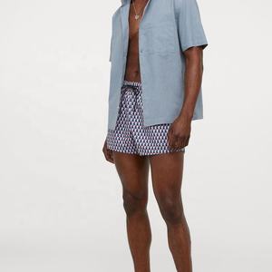 2024 OEM Custom Men's High Street <b>Swim</b> Trunks Quick Dry Polyester Printed <b>Swim</b> <b>Shorts</b> Waterproof Solid Pattern Style - Product Image 4