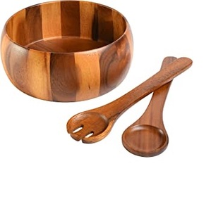 Cuenco de madera para frutas y ensaladas de madera de acacia, cuenco para servir hecho a mano de alta calidad para Hotel y restaurante, venta al por mayor - Product Image 4