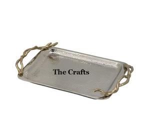 Plateau de service en aluminium de la plus grande qualité avec poignée design pour hôtel et restaurant Plateau de service décoratif - Product Image 2