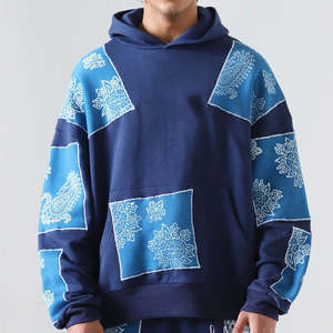 2025 nuevo Unisex 100% algodón invierno pulóver Sudadera con capucha 500 Gsm polar serigrafía patrón sólido Patchwork hombres sudaderas - Product Image 3