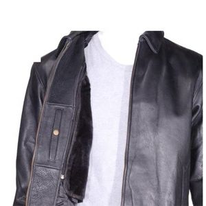 Chaqueta de Motociclista de Piel de Oveja Genuina de Alta Calidad, Talla Grande, Resistente al Viento, Ecológica, con Bolsillos con Cremallera, Botones y Colores Personalizados - Product Image 2