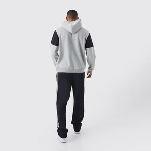 Sweat-shirts pour hommes de haute qualité, surdimensionnés, à blocs de couleur, avec logo personnalisé sur le devant, service d'impression en relief, taille plus, blocs de couleur, OEM disponible - Product Image 2