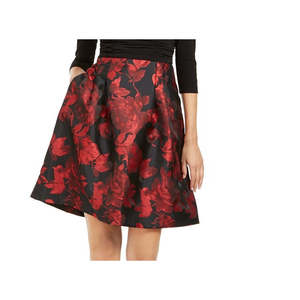 Abito Jessica Howard da donna, modello a pieghe e svasato, comodo, in raso con stampa floreale, nero, taglia 12, vita naturale - Product Image 3