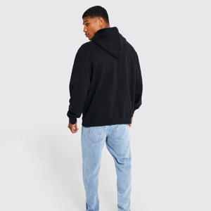 Sudadera con capucha con estampado DTG y logotipo personalizado de peso pesado, sudaderas con capucha de lana de algodón de rizo francés de tela gruesa de peso pesado de 500GSM - Product Image 4