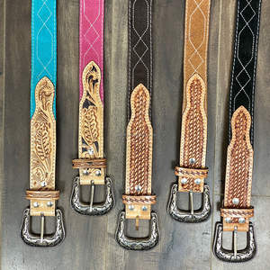 Handmade Premium Suede Leather Belts With <b>Boot</b> Stitch & Western Basket Weave Cow Leather Cowboy & Cowgirl Belts for <b>Men</b> & Women - Product Image 4