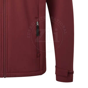 Veste Softshell d'hiver pour homme - Col montant et logo frontal, imperméable, coupe-vent, respirante, couleur unie, style streetwear - Product Image 5