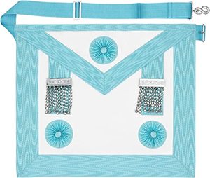 Regalia-delantal azul masónico, mandil con Rosettes MA022 - Product Image 3