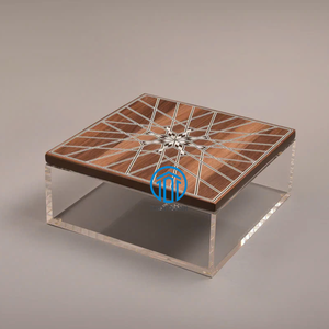 Hộp trang trí Acrylic sang trọng với mẹ của Ngọc Trai Inlay nắp vuông hộp lưu trữ trong suốt - Product Image 6