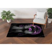 Tapis de porte et tapis de sol imprimés patchwork en laine violette ethnique scintillante, écologiques, non tissés, à motif fin pour couloir