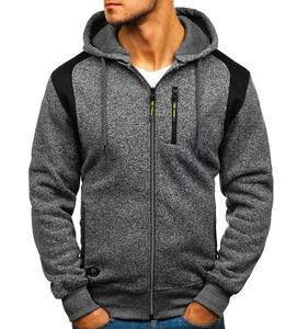 Venta al por mayor 2024 de alta calidad transpirable cremallera sudaderas con capucha para hombres sostenible a prueba de viento de talla grande ropa de invierno patrón sólido cuello - Product Image 2