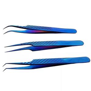 Meilleure vente pince à cils bleu titane acier inoxydable de haute qualité en vrac prix bon marché - Product Image 4