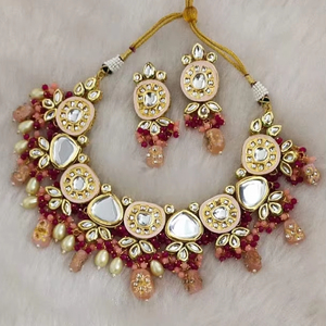 Vente en gros de bijoux de mariée indiens de luxe Ensemble de Kundan Collier de boucles d'oreilles Zircon Perle Dîner de mariage Occasions festives Mariage de femmes - Product Image 1