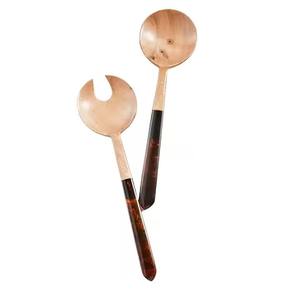 Cuillère en bois et résine manche en résine bleue artisanat 2 pièces avec cuillère à couverts artisanaux de haute qualité - Product Image 6