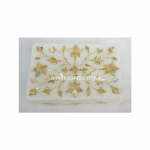 Nuevas cajas de comida seca con propósito de regalo de boda hecho a mano duradero mármol madre de perla incrustaciones joyero fabricación india - Product Image 1