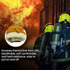 Gants de travail en cuir pour pompiers, anti-coupure, résistants à la chaleur - Product Image 5