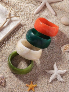 กำไลข้อมืออะคริลิคทรงกลมดีไซน์ด้วยตัวเองสร้อยข้อมือเรซิ่นมันวาวสไตล์โบฮีเมียนสำหรับผู้หญิงและผู้ชาย - Product Image 3