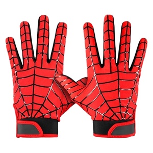Gants de football américain à motif Web rouge Gants de football américain à paume collante élevée - Product Image 1