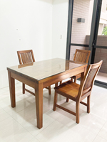 Ensemble de table à manger moderne et chic en teck Design chinois et européen à la mode